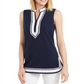 Charter Club Women's Seersucker Woven Tunic Top Blue Size Large