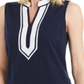 Charter Club Women's Seersucker Woven Tunic Top Blue Size Large