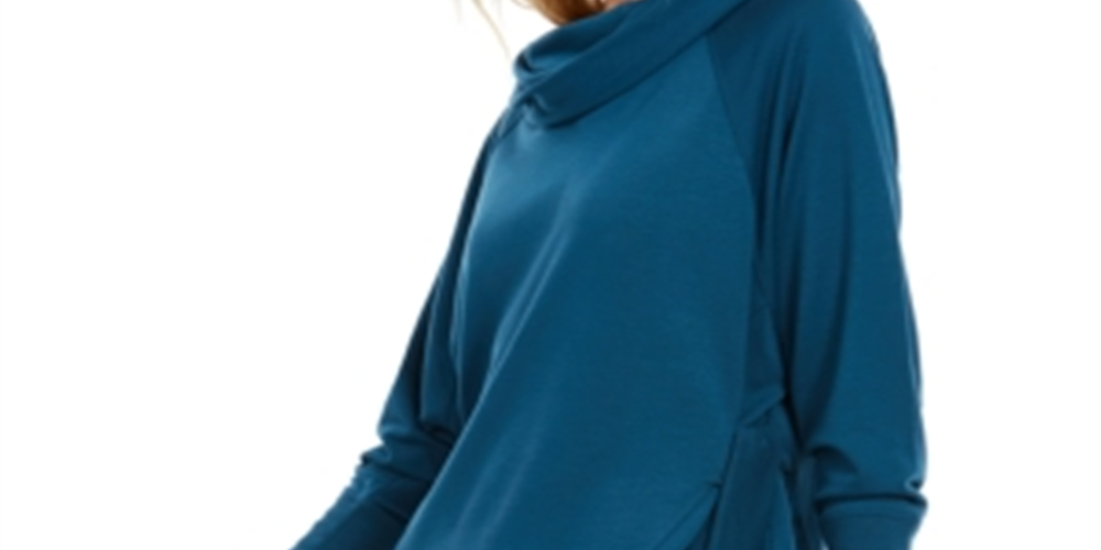 Ideology Women's Teal Long Sleeve Mock Active Wear Sweater Green Size X-Small