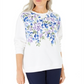 Karen Scott Women's Printed Fleece Top Blue Size Medium