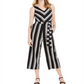 Charter Club Women's Striped Belted Jumpsuit  Black Size Small