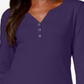 Karen Scott Women's Cotton Henleyn Neck Top Purple Size Petite L