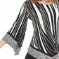 Alfani Women's Printed Pointed Hem Top Black Size Petite L