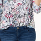 Charter Club Women's Button Shoulder Floral 3/4 Sleeve Top White Size Petite Small