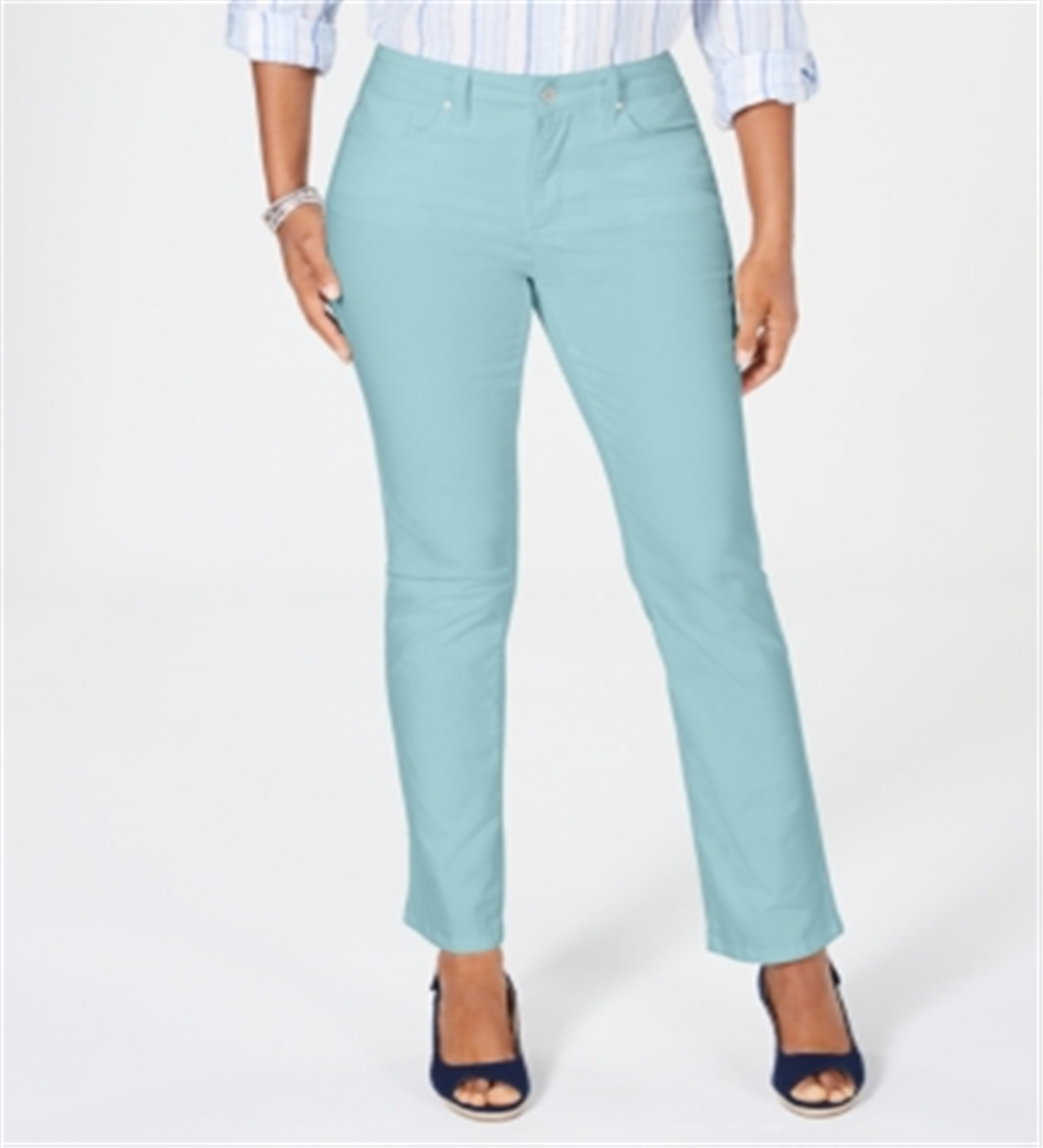 Charter Club Women's Lexington Tummy Control Straight Leg Jeans Blue Size 8