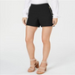 INC International Concepts Women's Bengaline Double Zipper Pull On High Waist Shorts Black Size 14