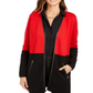 Charter Club Women's Milano Cotton Colorblocked Cardigan Red Size X-Small