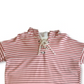 Style & Co Women's Striped Lace Up Hoodie Red Size Medium