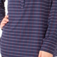 NY Collection Women's Printed Henley Top Blue Size Petite Small