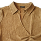 Alfani Women's Pleated Waist Surplice Henley Top Brown Size Large