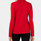 Karen Scott Polka-Dot Mockneck Top Black Size L