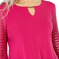 JM Collection Women's Puff Sleeve Top Pink Size X-Large