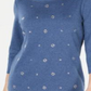 Karen Scott Women's Cotton Grommet Top Blue Size Large