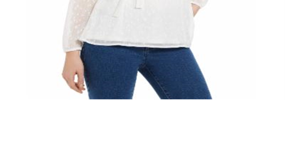 Charter Club Women's Clip Dot Wrap Top White Size XX-Large