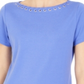 Karen Scott Women's Grommet Trim Top Purple Size X-Small