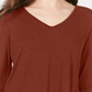 Style & Co Women's V Neck Chiffon Hem Top Red Size Large