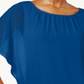JM Collection Women's Flutter Sleeve Top Blue Size Petite L