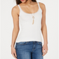Style & Co Women's Lace Trim Tank Top White Size Petite S