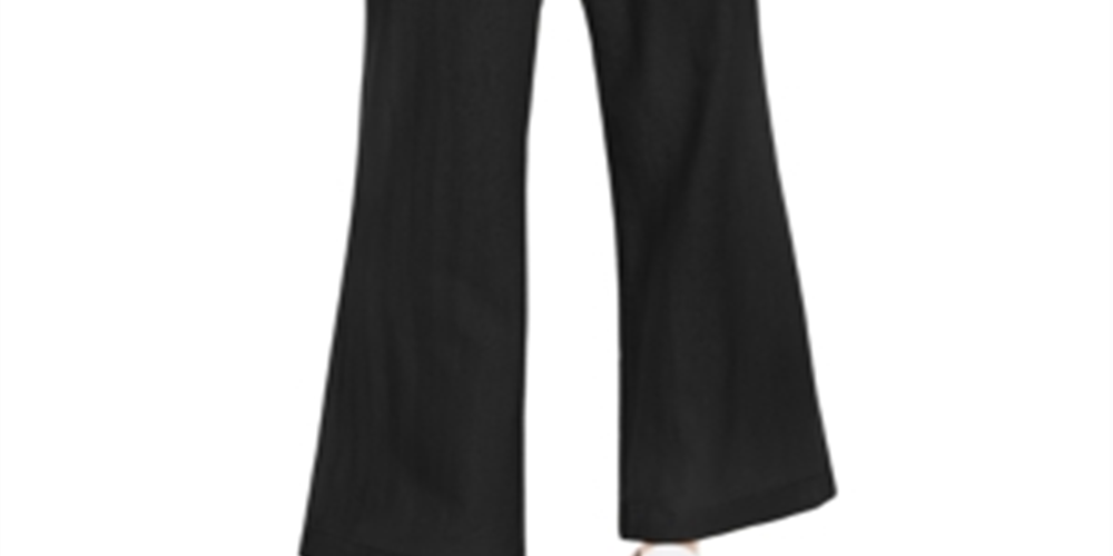 SoundStyle Women's Wide Leg Beach Pants Black Size Small