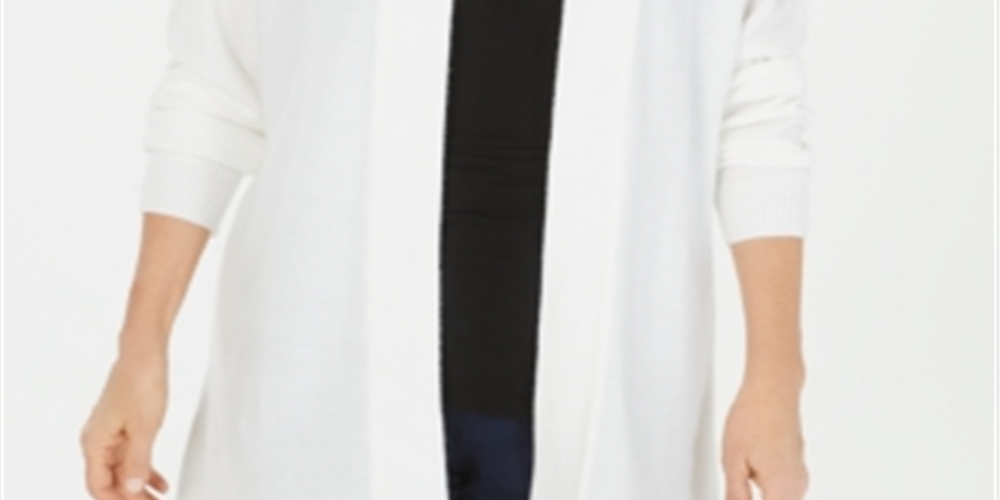Karen Scott Women's Open Cardigan Sweater White Size Small