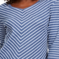Karen Scott Women's Striped V Neck Top Blue Size X-Small