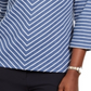 Karen Scott Women's Striped V Neck Top Blue Size X-Small