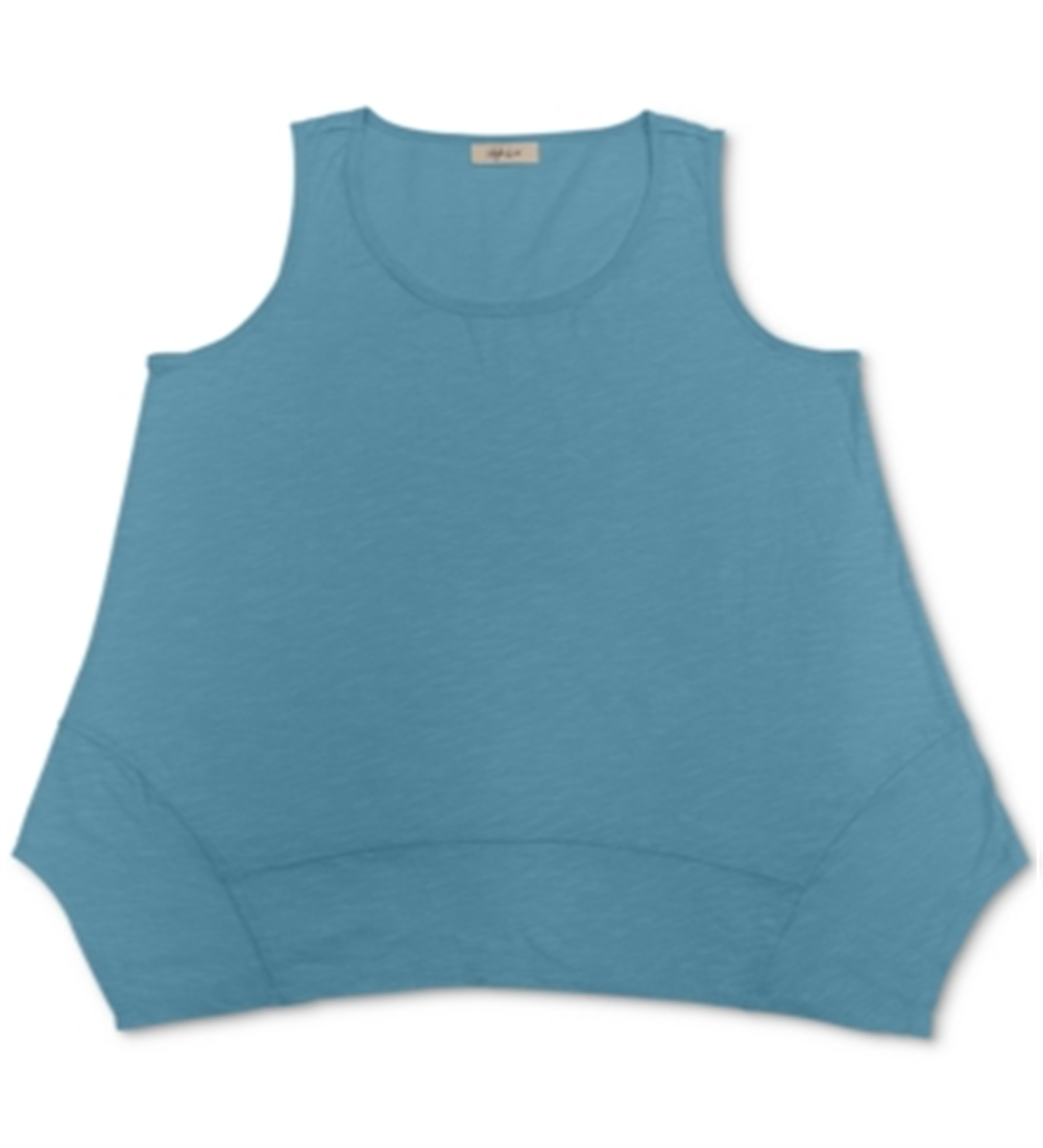 Style & Co Women's Handkerchief Hem Tank Top Blue Size Large