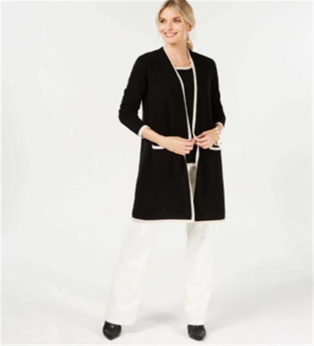 Charter Club Women's Pure Cashmere Completer Sweater Black Size S