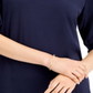 JM Collection Women's Puff Sleeve V Neck Top Blue Size X-Large