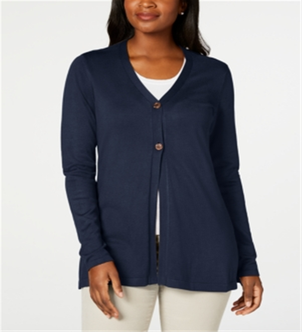 Karen Scott Women's Long Cardigan Black Size X-Large