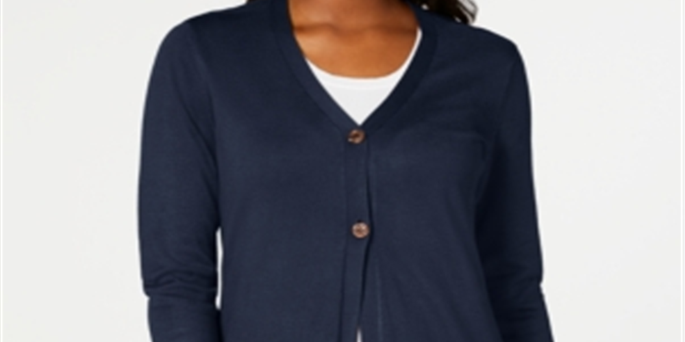 Karen Scott Women's Long Cardigan Black Size X-Large