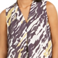 Bar III Women's Abstract Animal Print V Neck Blouse Black Size X-Large