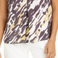 Bar III Women's Abstract Animal Print V Neck Blouse Black Size X-Large