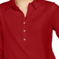 Charter Club Women's Supima Cotton 3/4 Sleeve Polo Red Size Small