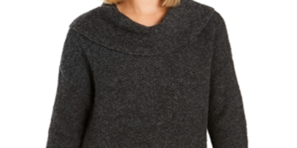 Style & Co Women's Cowl Neck Sweater Gray Size X-Large