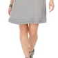 Style & Co Women's Fringed Denim T-Shirt Dress Gray Size X-Small