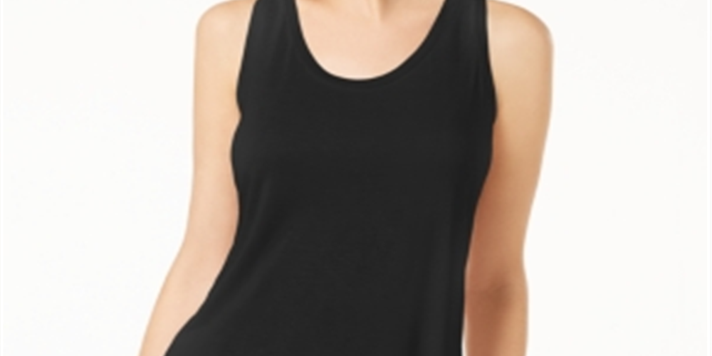 Maison Jules Women's Scoop Neck Tank Top Black Size Small