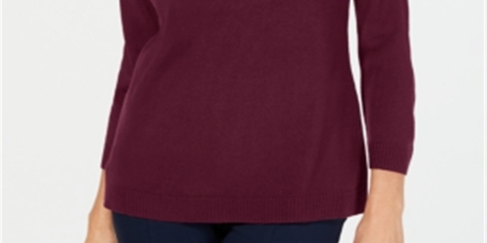 Karen Scott Women's V Neck Sweater Red Size X-Small