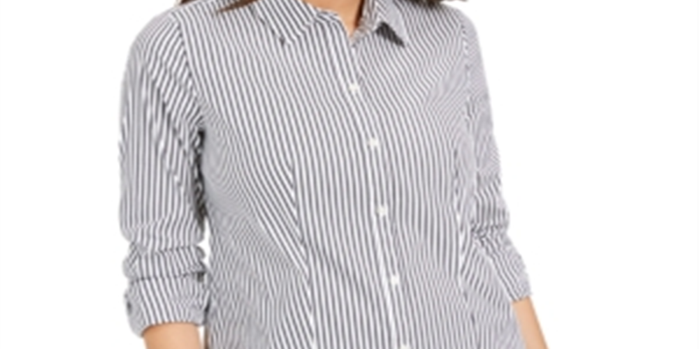 Charter Club Women's Striped Shirt Gray combo Size 6