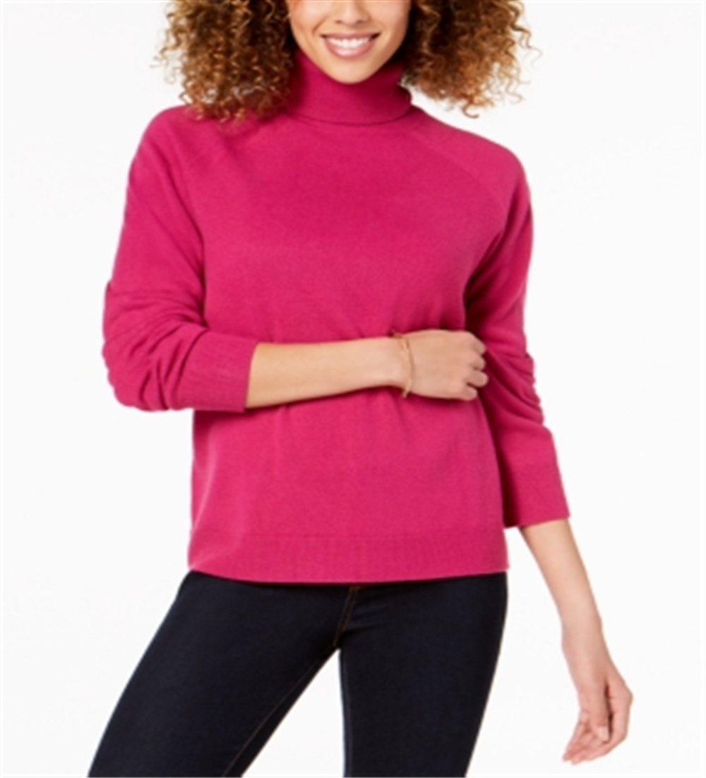 Karen Scott Women's Turtleneck Sweater Pink  Size X-Small