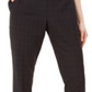 Calvin Klein Women's Slim Leg Ankle Windowpane Pants Charcoal Size 6