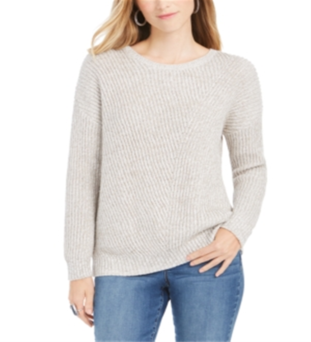 Style & Co Women's Drop Sleeve Ribbed Sweater Brown Size Petite S