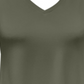JM Collection Women's V Neck T-Shirt Green Size Large