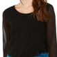 Alfani Women's Printed Sheer Tunic Blue Size Small