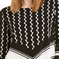 Alfani Women's Printed Colorblocked Pointed Hem Top Black Size Petite Small