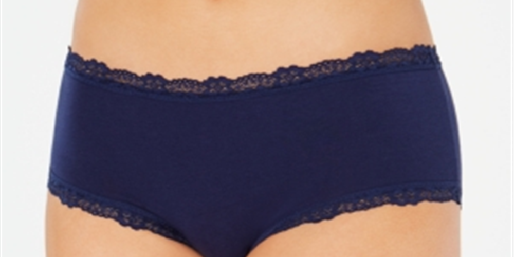 Jenni Women's Lace Trim Hipster Underwear Blue Size XXL