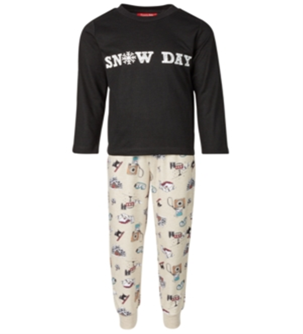 Family Pajamas Women's Matching Kids Snow Day Set Brown Size 2T-3T