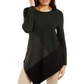 Alfani Women's Asymmetric Colorblock Sweater Green Size Medium