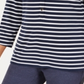 Charter Club Women's Printed Stripe Knit Top  Navy/White Size Medium