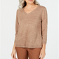 Karen Scott Women's V Neck Sweater Brown Size X-Large